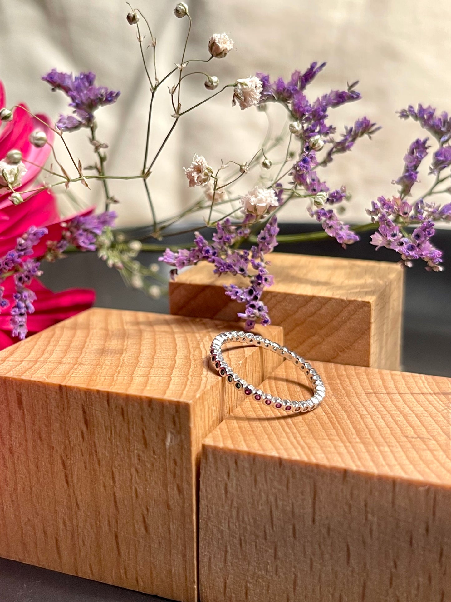 Anillo Zircones Colores Fina