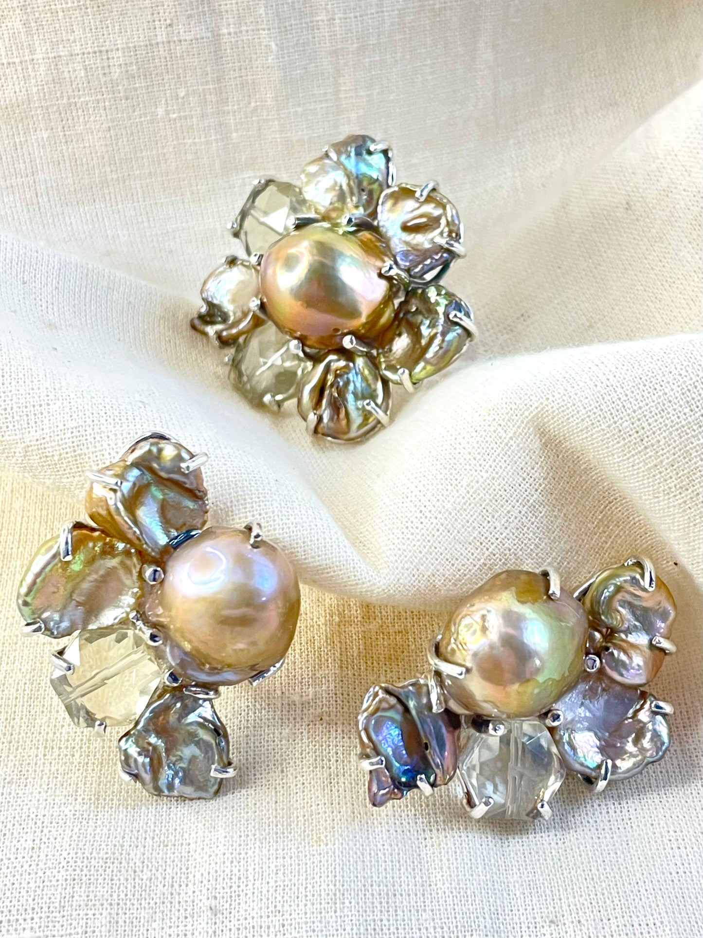 Arete Perla Dorada
