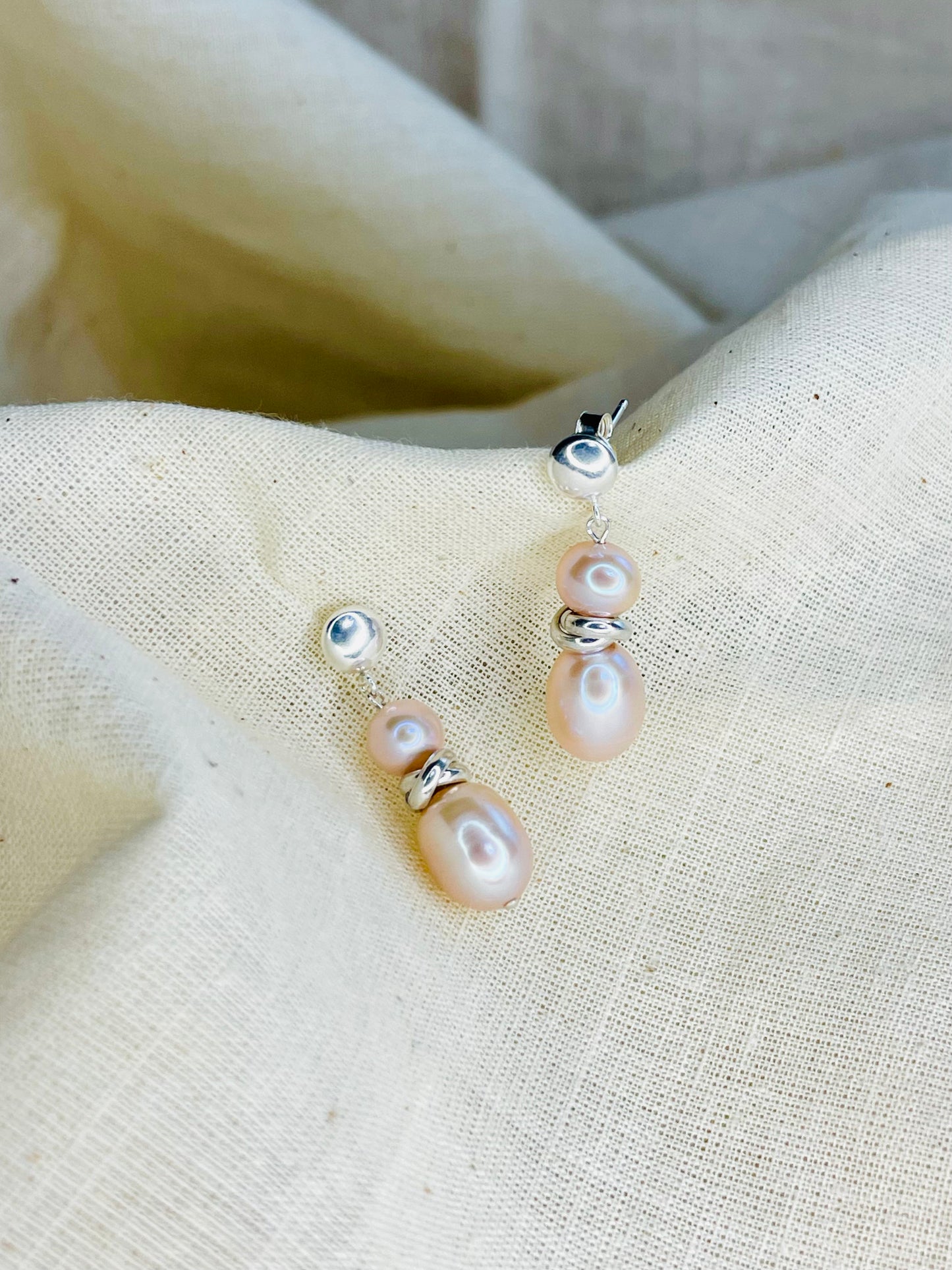Arete Perla Peach