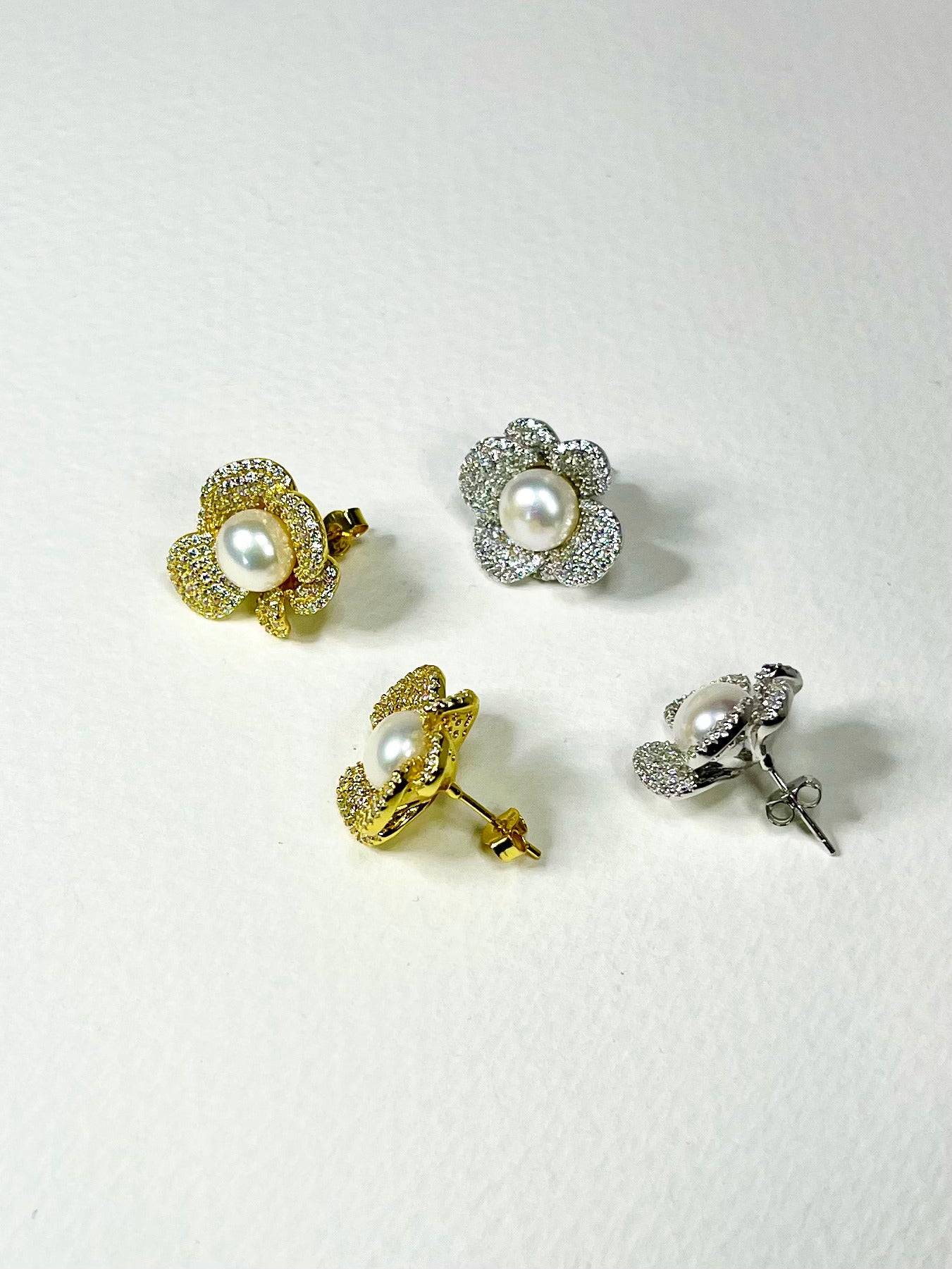 Arete Perla Zirconias Flor
