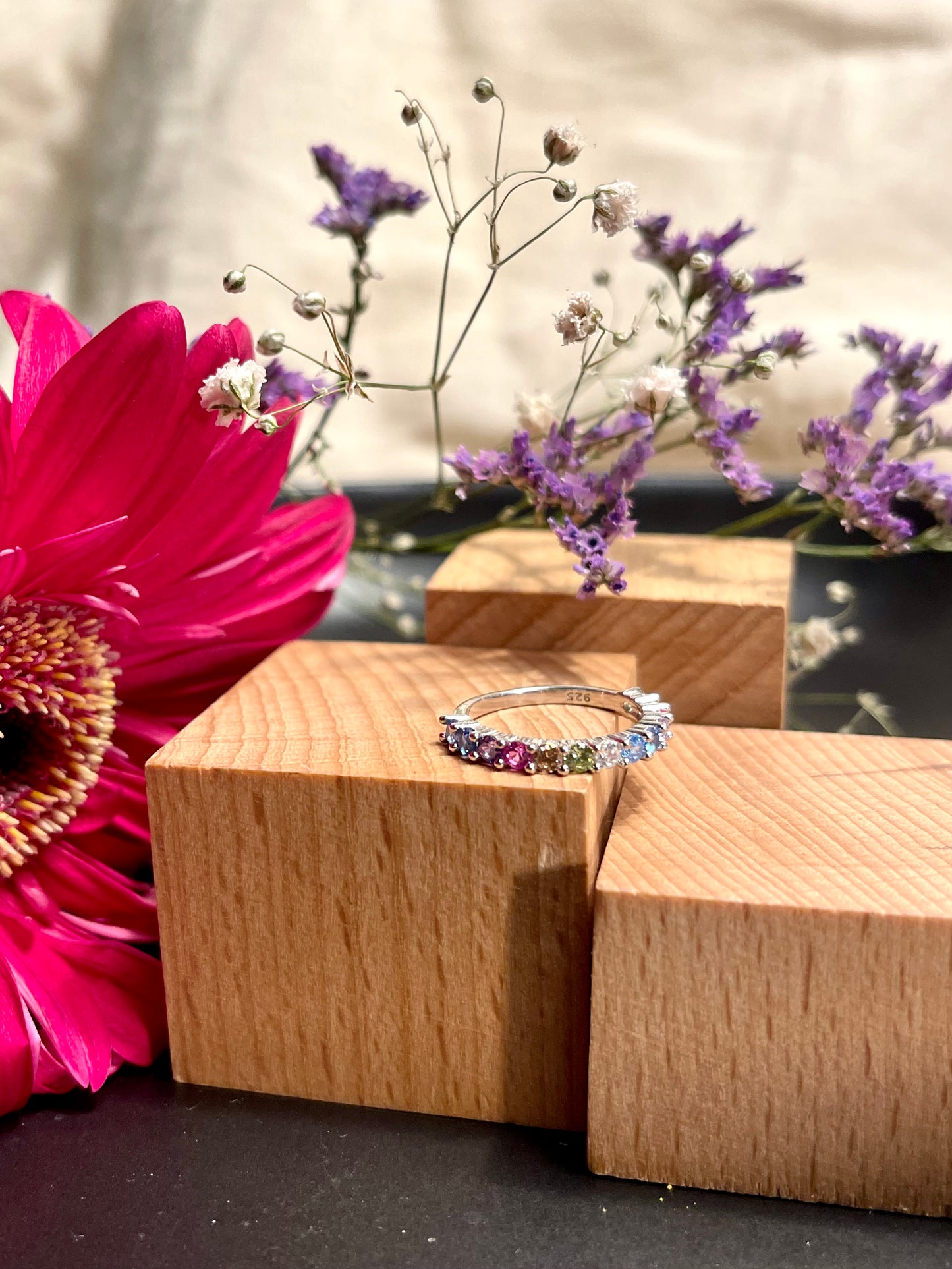 Anillo Zircones Colores