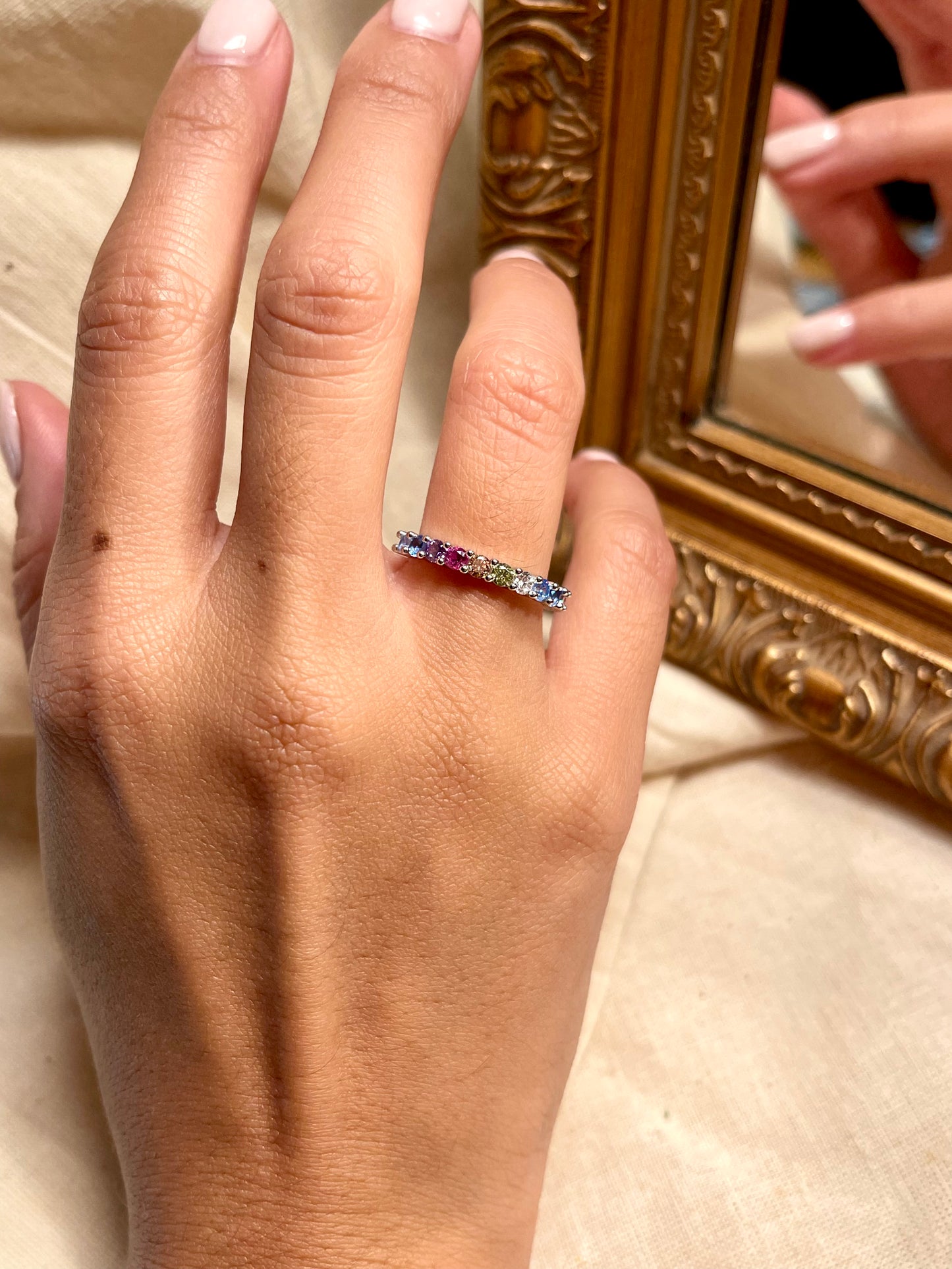 Anillo Zircones Colores