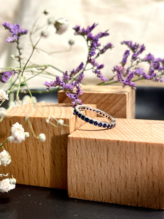Anillo Zircones Azules