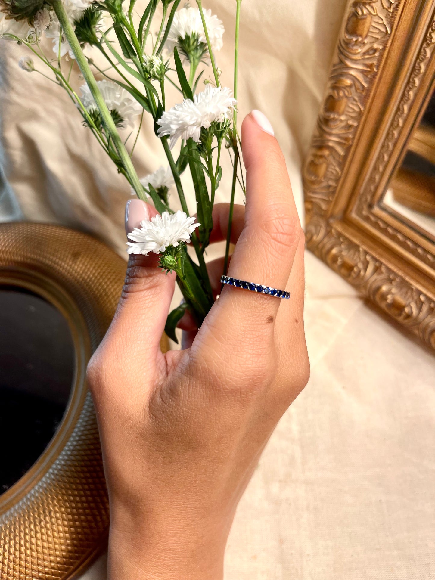 Anillo Zircones Azules