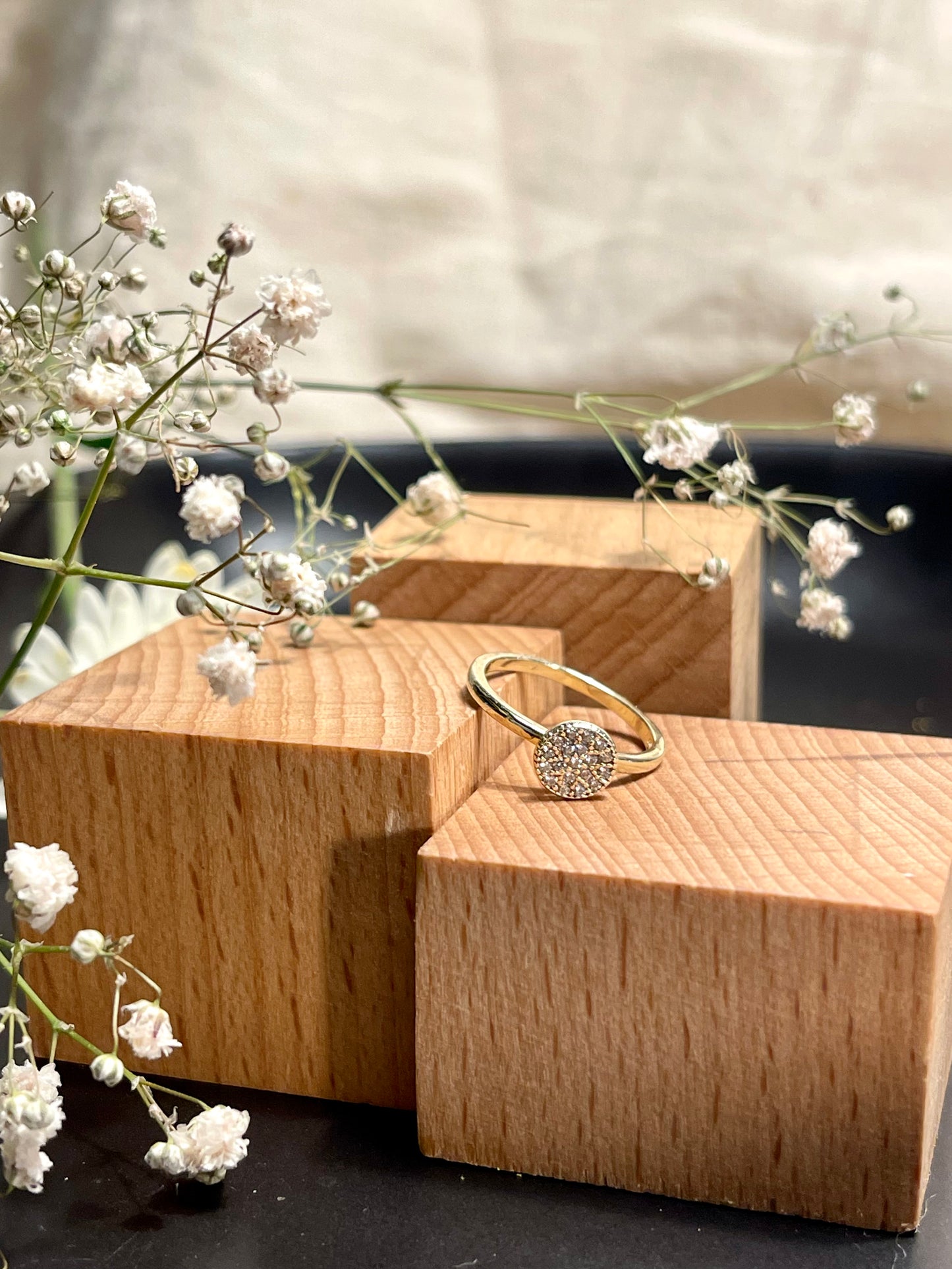 Anillo Zircones Circulo