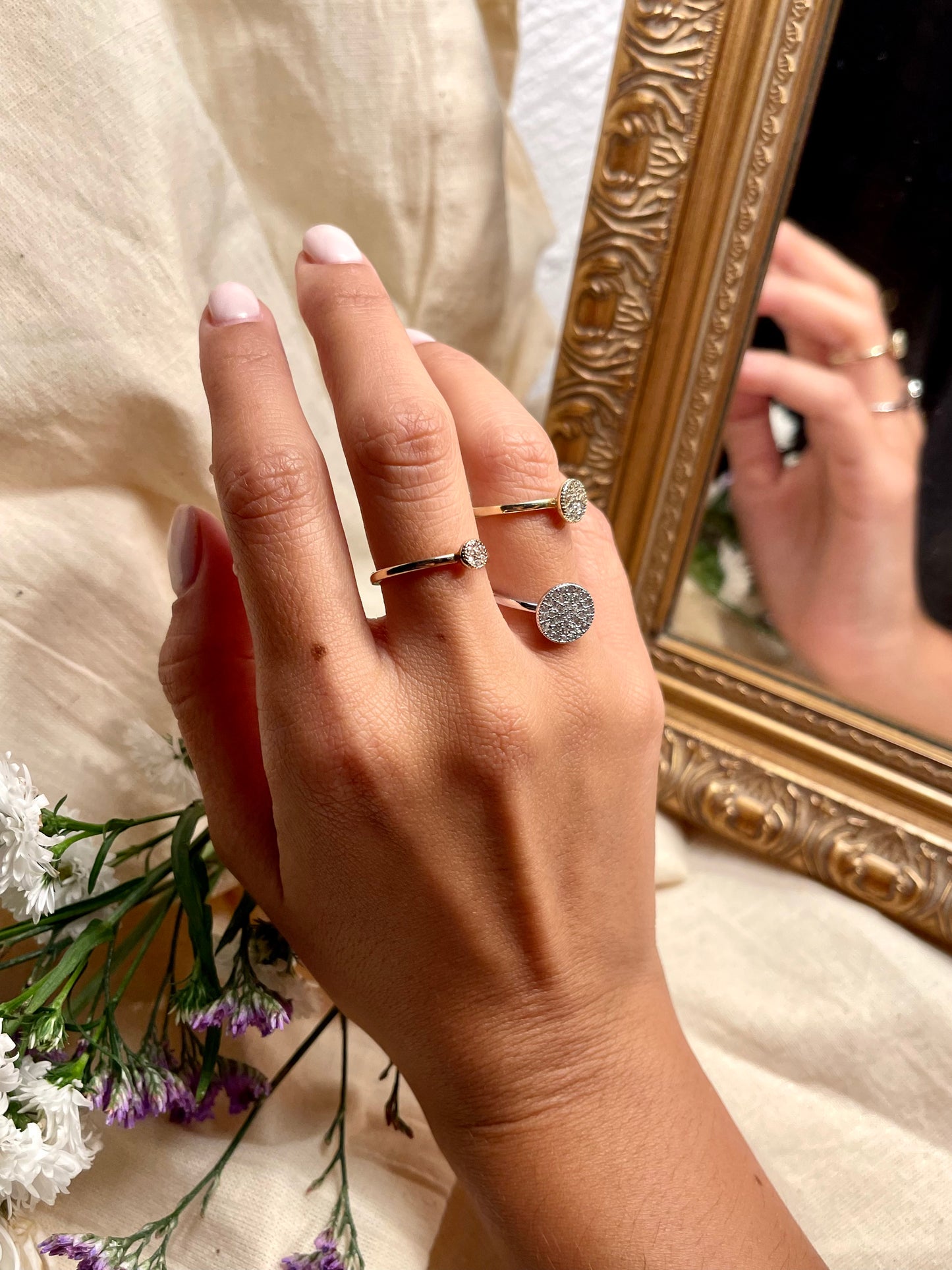 Anillo Zircones Circulo