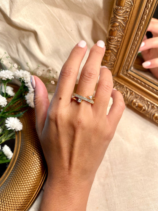 Anillo Zircones 3 Lineas