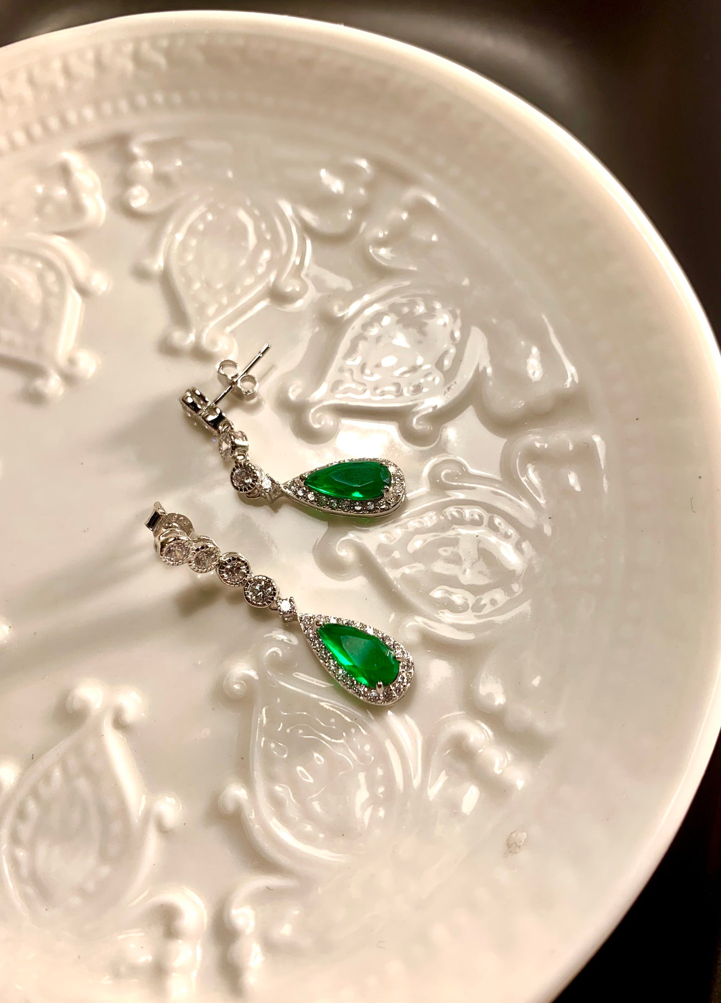Arete Stud Zircón Verde