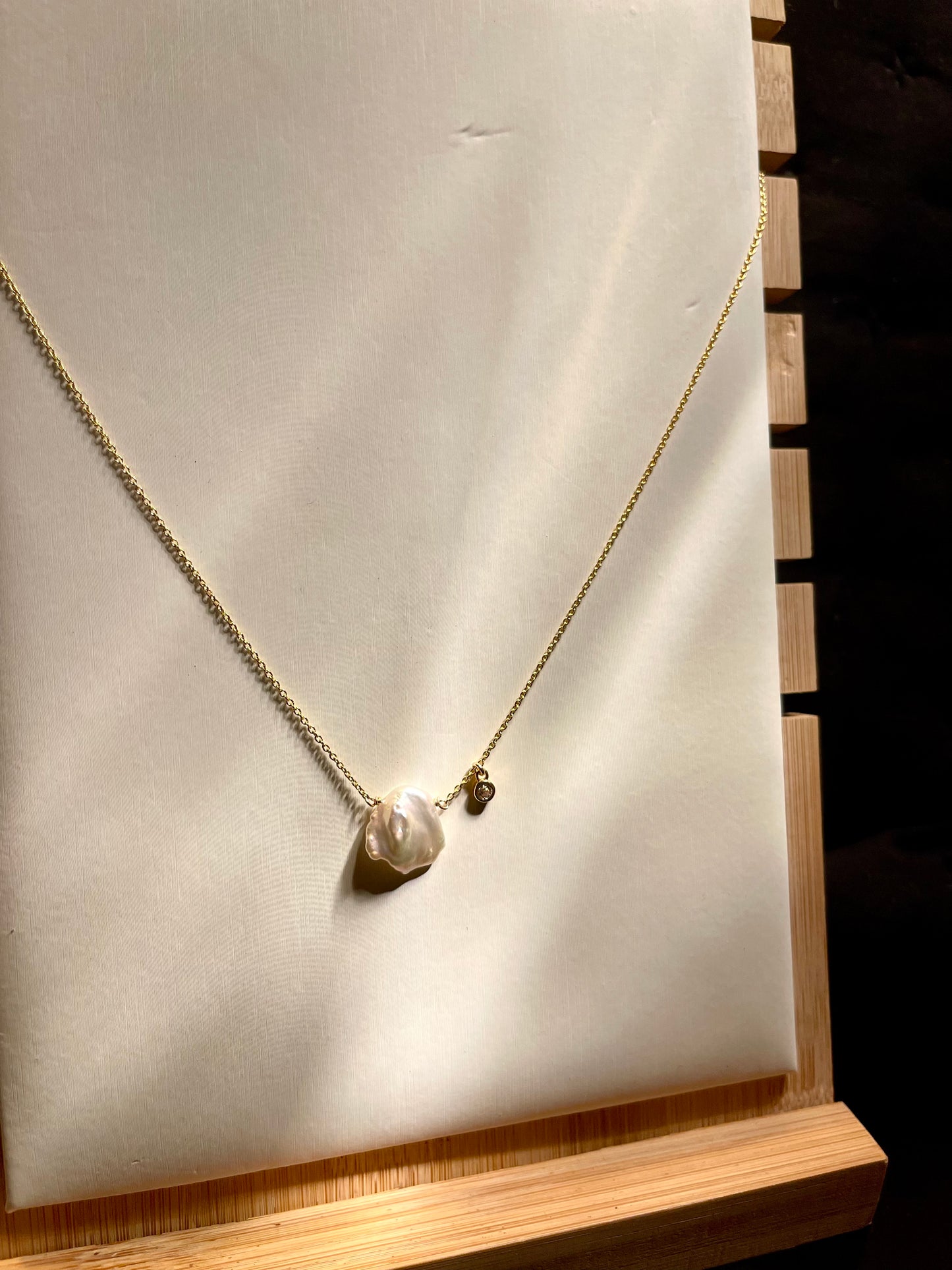 Cadena Perla Barroca Zircon