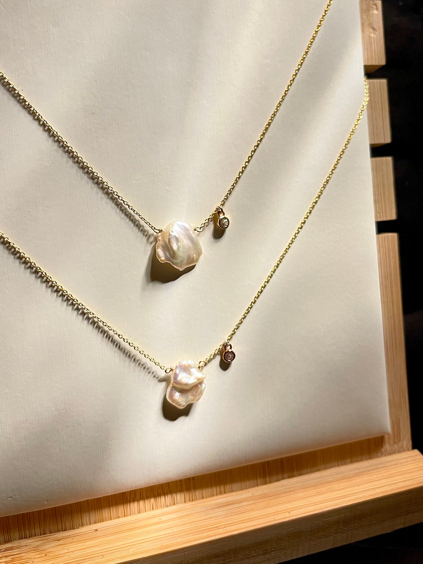 Cadena Perla Barroca Zircon