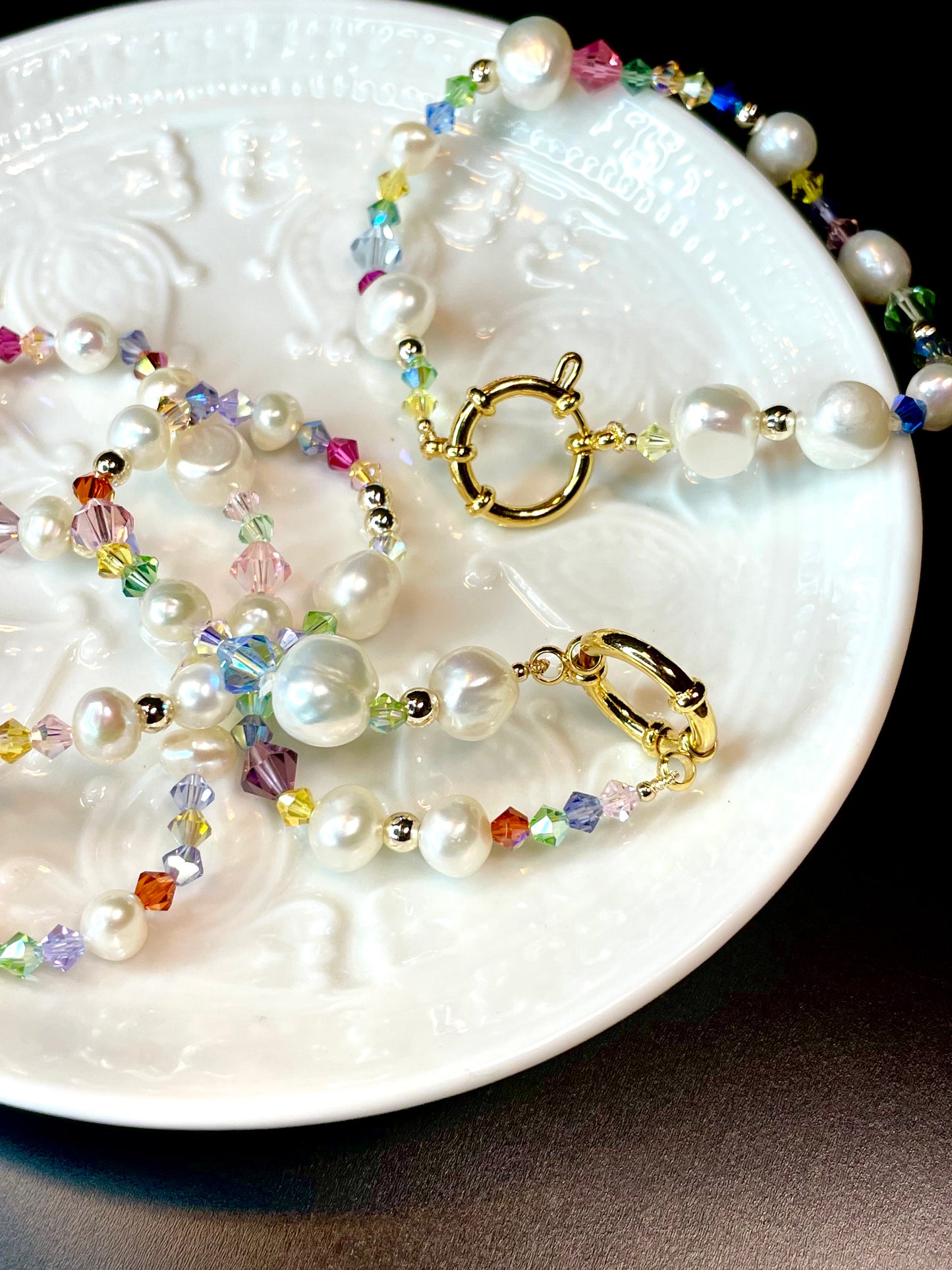 Collar Perlas Barrocas Cristales