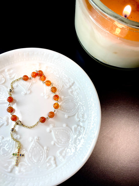 Pulso Rosario Agata Naranja