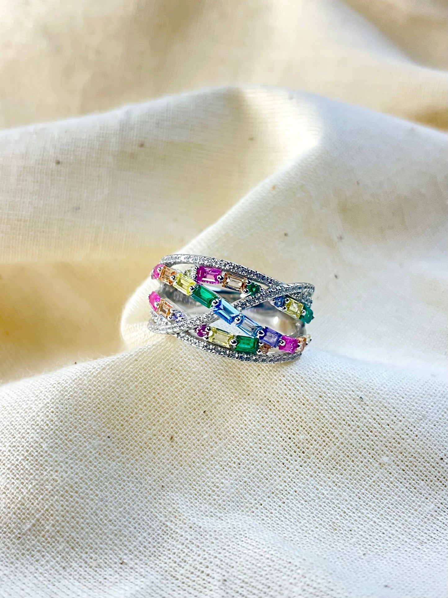 Anillo Zircones Colores
