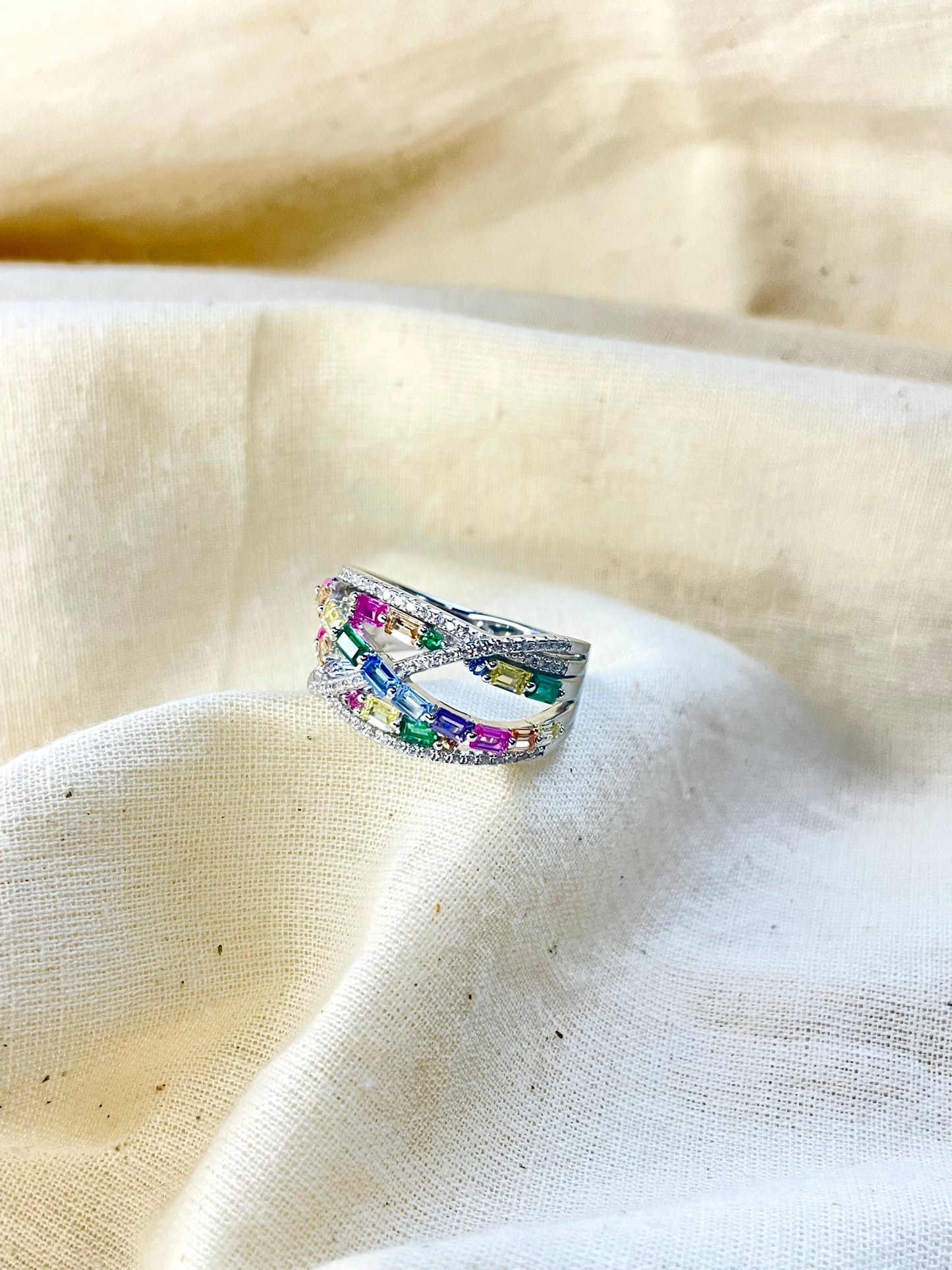 Anillo Zircones Colores