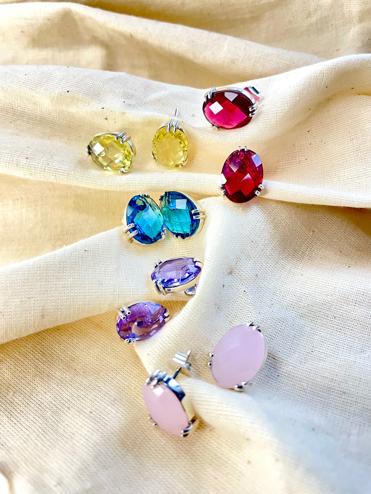 Aretes Stud Cristal Oval