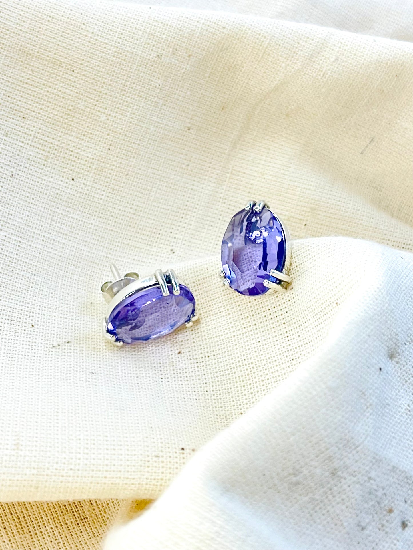 Aretes Stud Cristal Oval