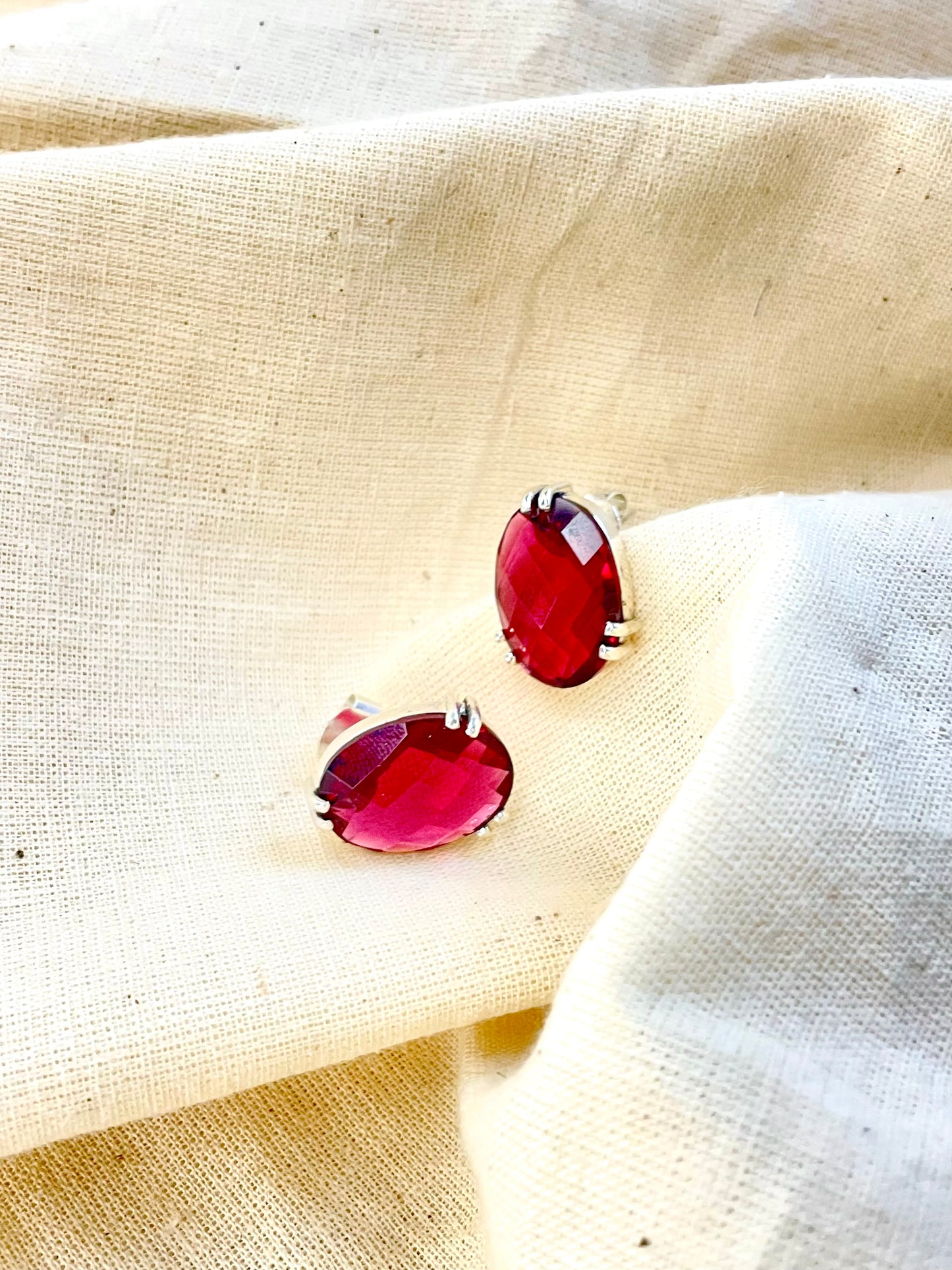 Aretes Stud Cristal Oval