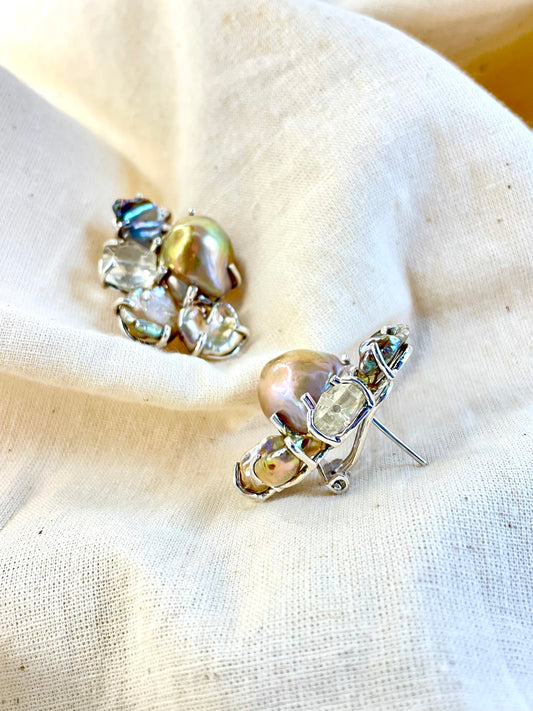 Arete Perla Dorada