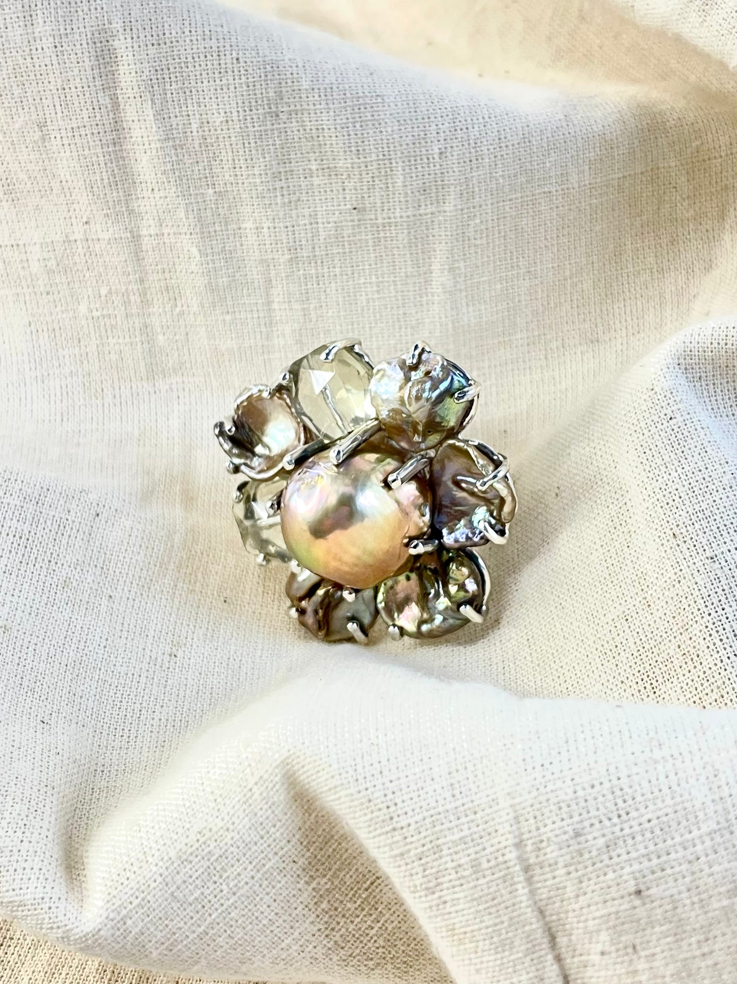 Anillo Perla Citrine
