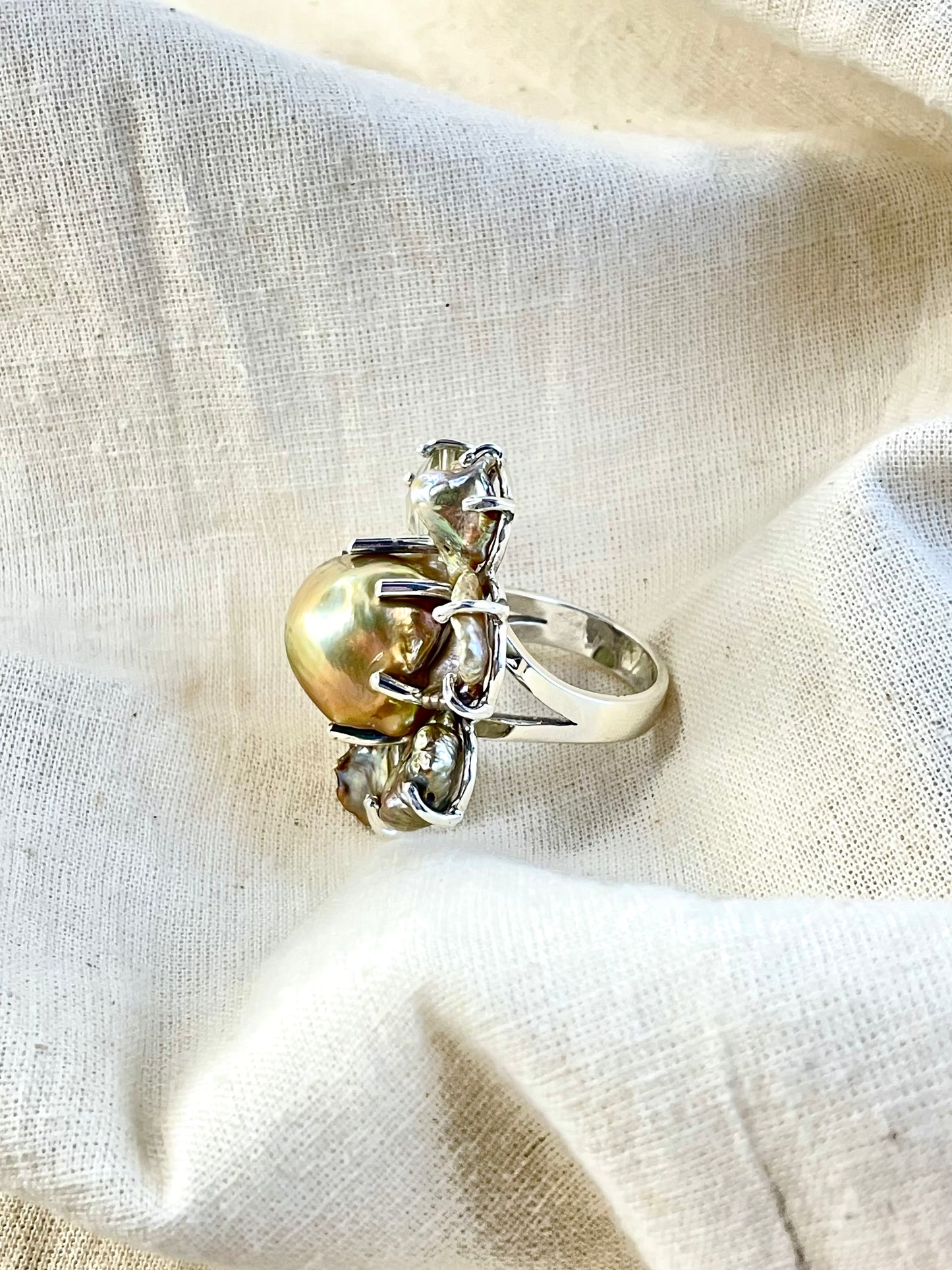 Anillo Perla Citrine