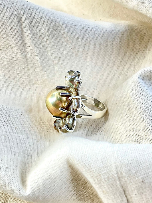 Anillo Perla Citrine