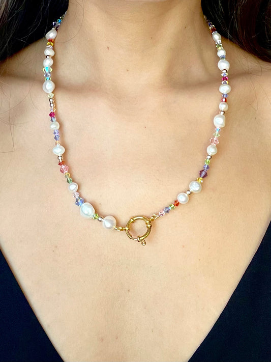 Collar Perlas Barrocas Cristales