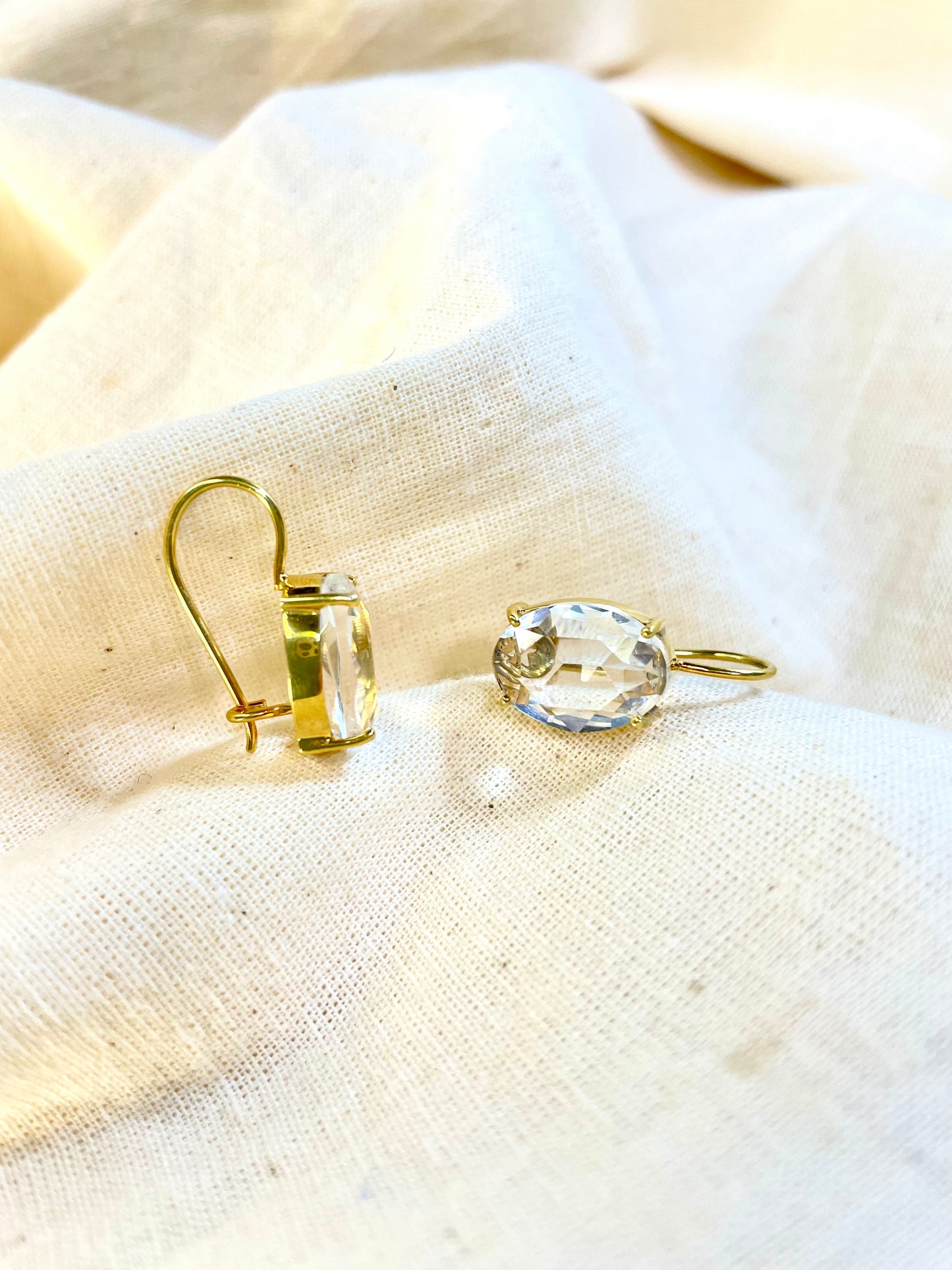 Arete Cierre Seguro Cristal Transparente