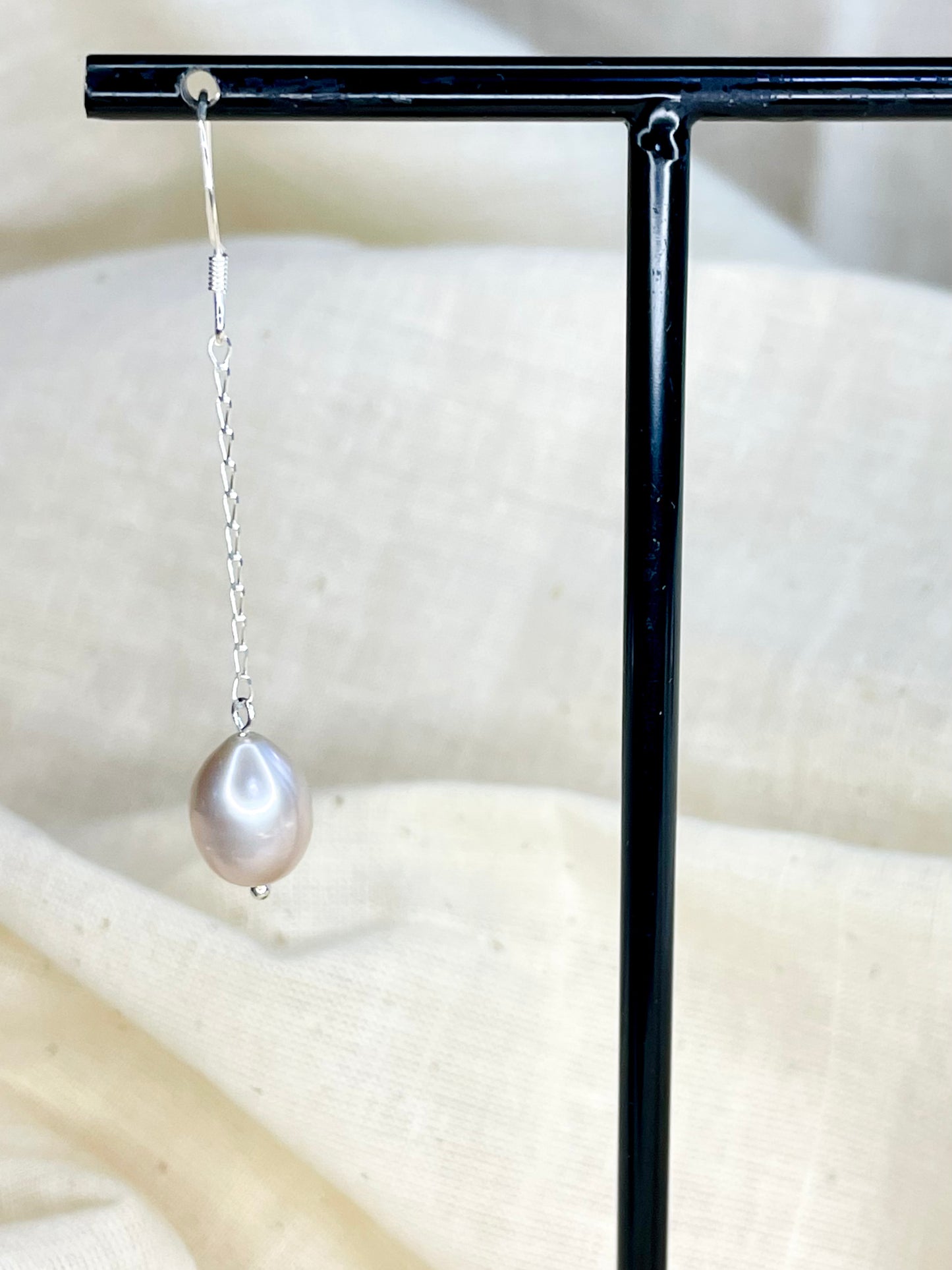 Arete Patente Perla Peach