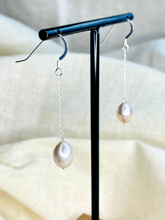 Arete Patente Perla Peach