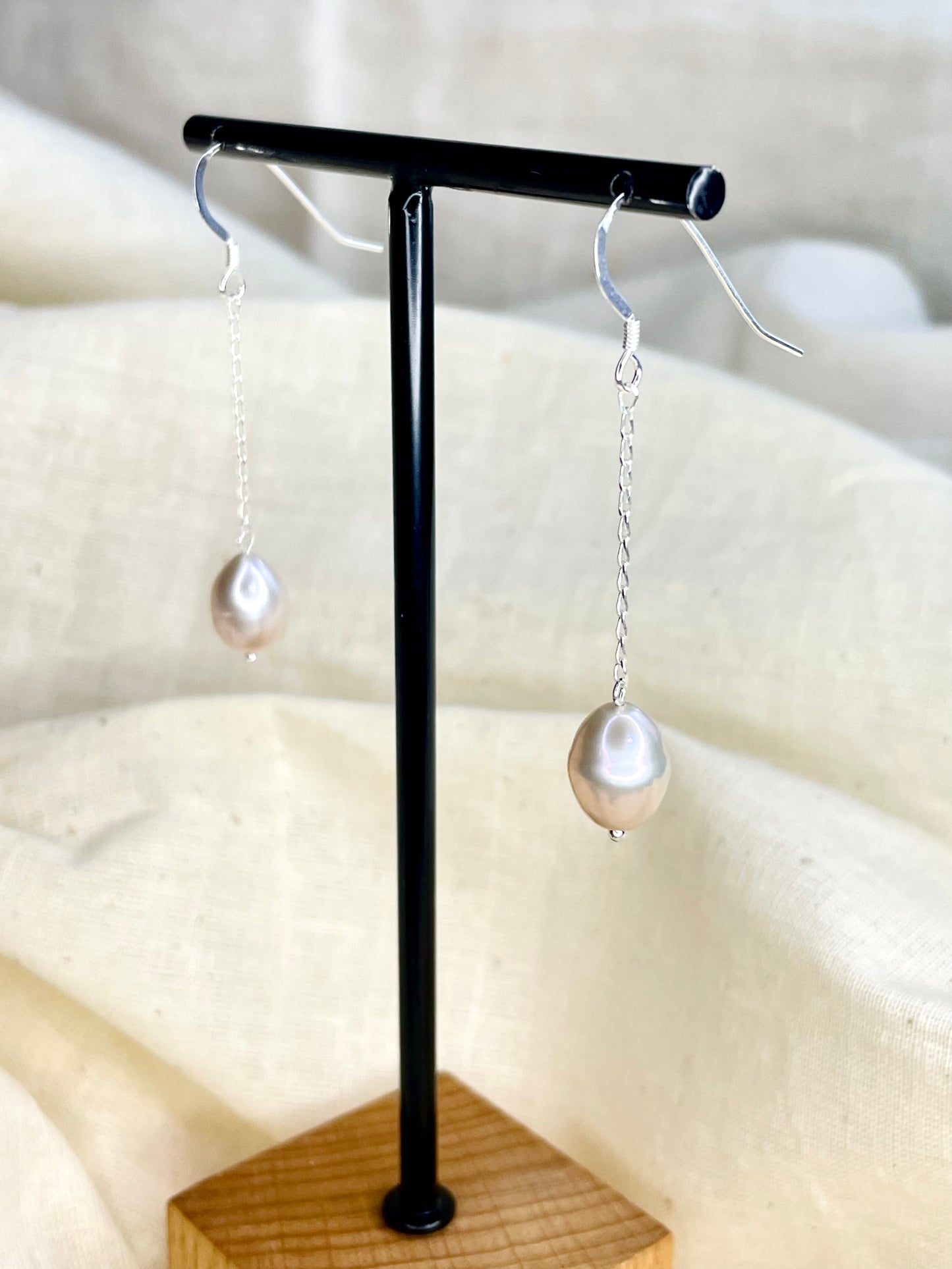 Arete Patente Perla Peach