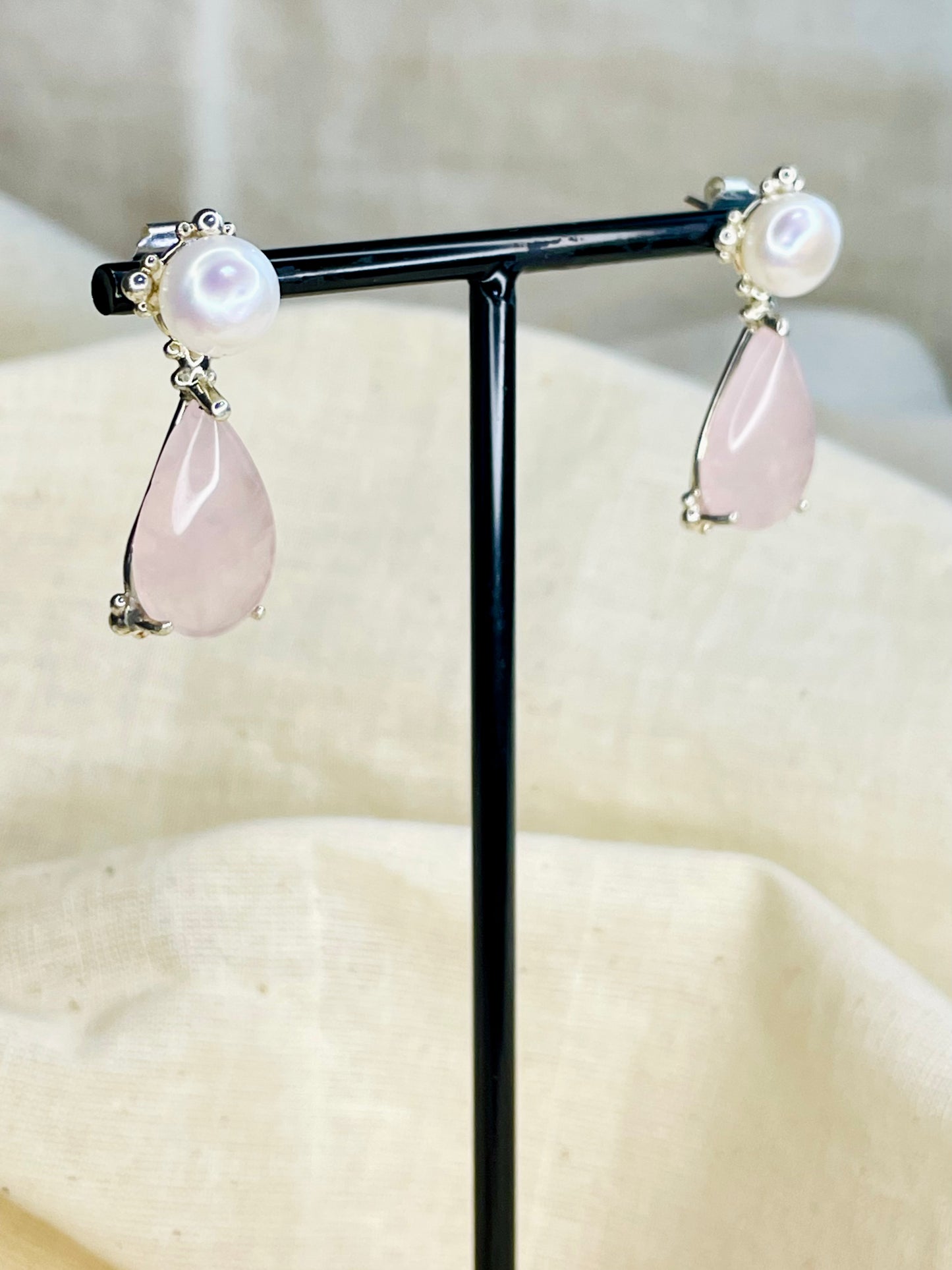 Arete Perla Cuarzo