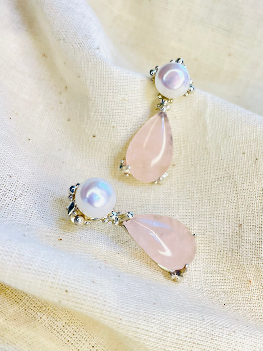 Arete Perla Cuarzo