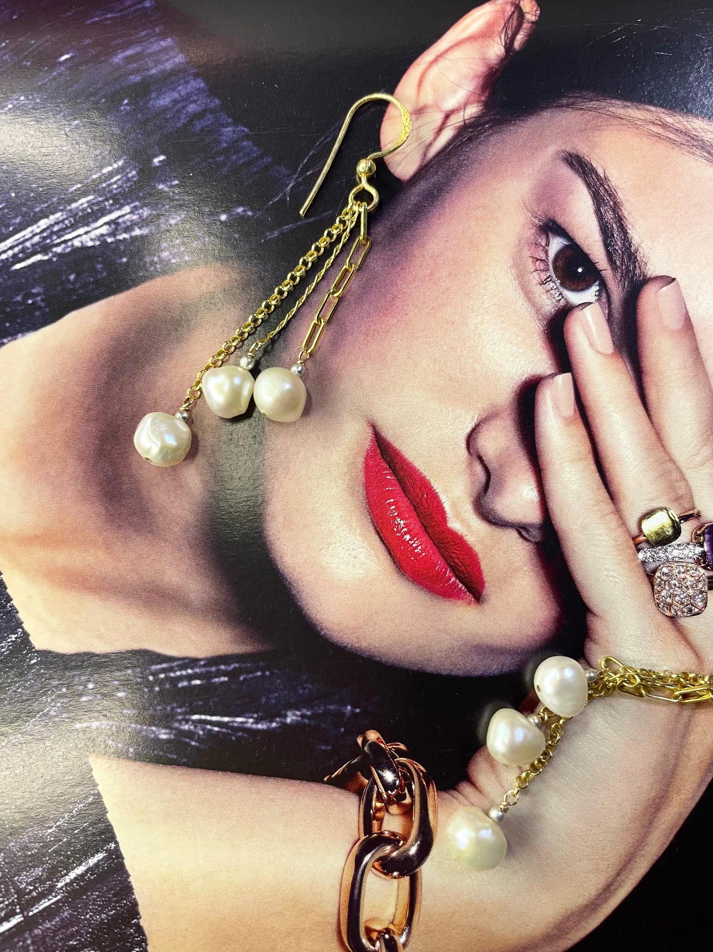 Arete Patente Perlas