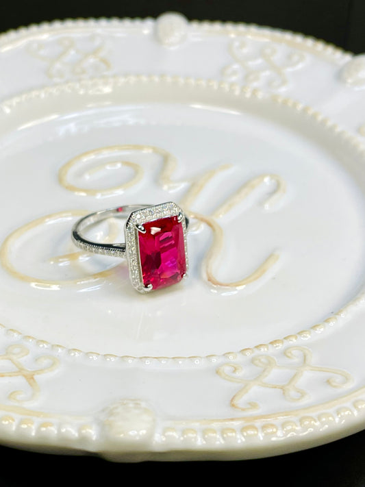 Anillo Rojo Zircones