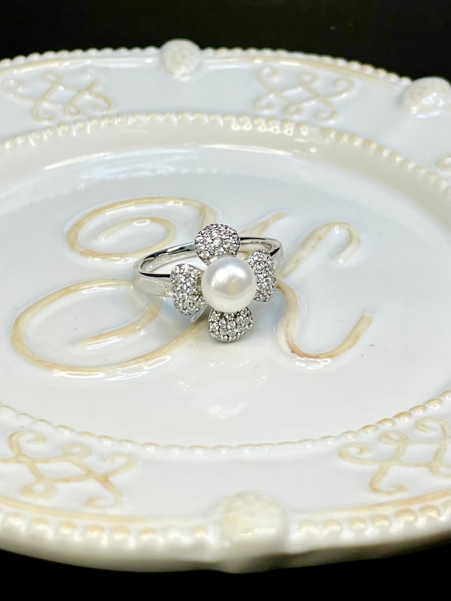 Anillo Flor Perla