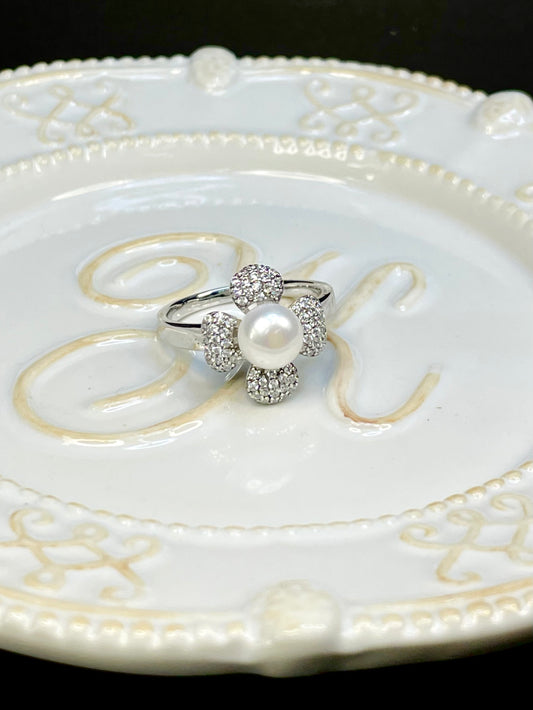 Anillo Flor Perla