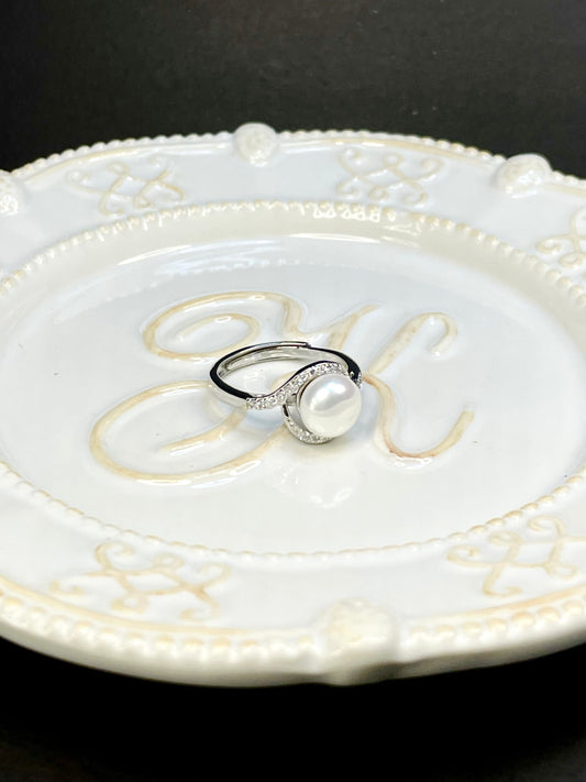 Anillo Perla  Zircones