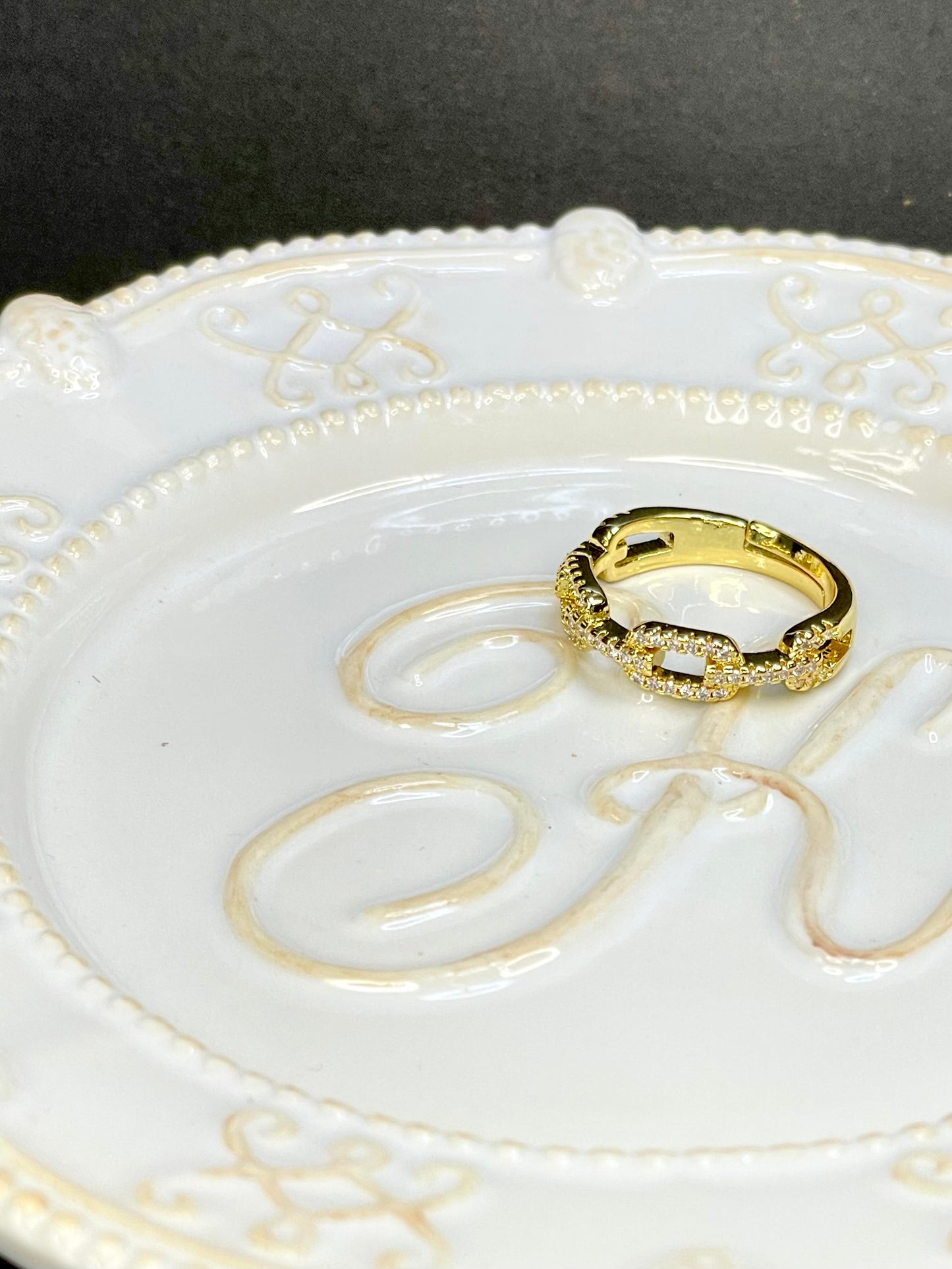 Anillo Eslabones Cz