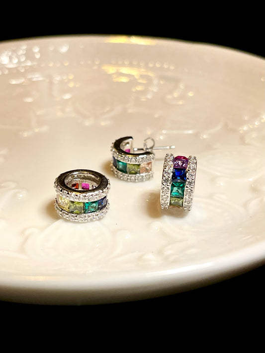 Set Zircones Multicolor Redondo