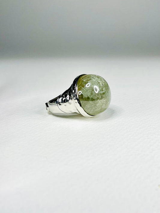 Anillo Zircón Craquelado Verde