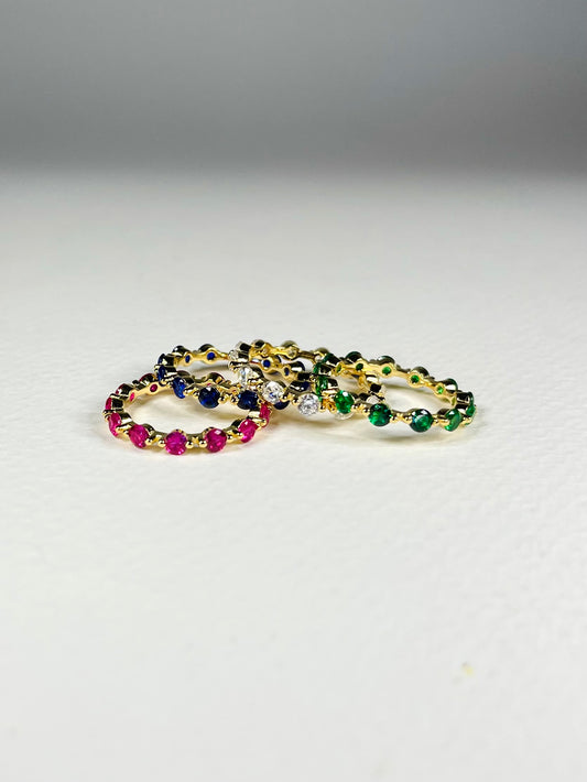 Anillo Zircones Banda