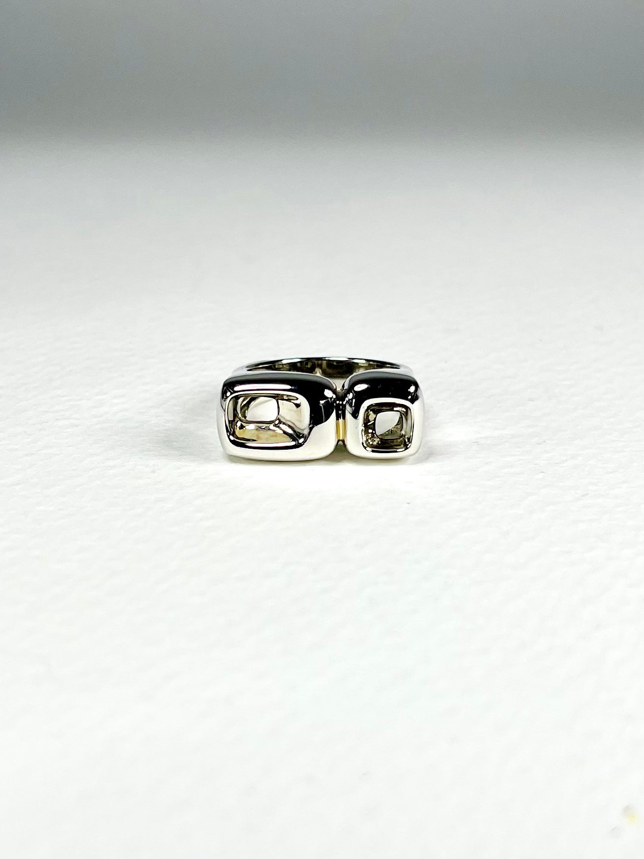 Anillo Plata Cuadrado y Rectángulo