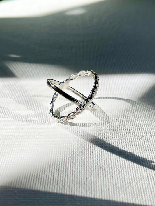 Anillo Zircones En X