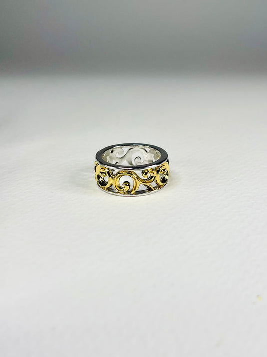 Anillo Plata Banda Calada