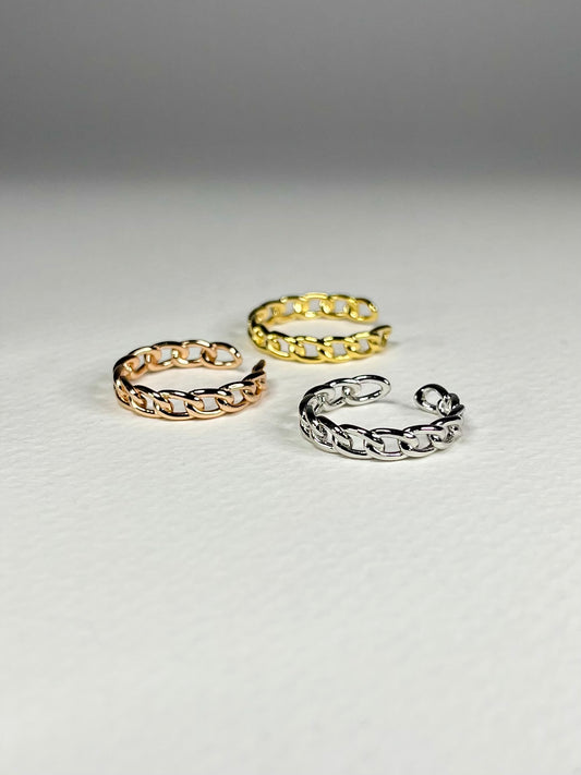 Anillo Plata Eslabones Cuban