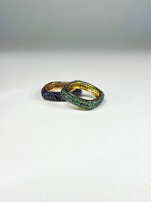 Anillo Zircones Cuadrado