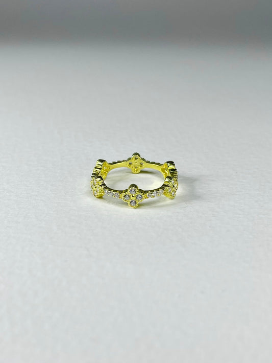 Anillo Zircones Flores