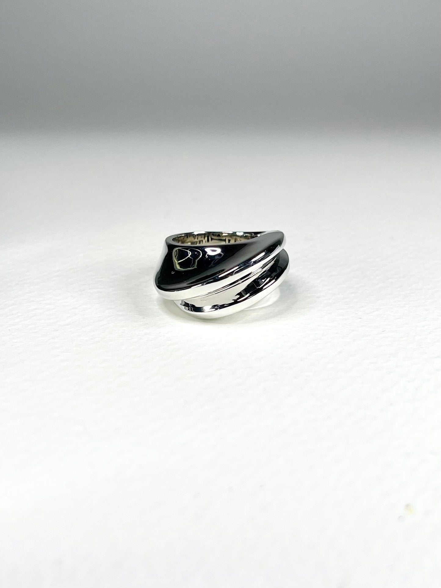 Anillo Plata Banda Franjas