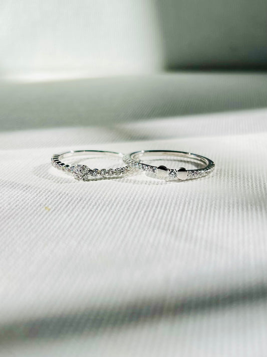 Anillo Zircones Bandas