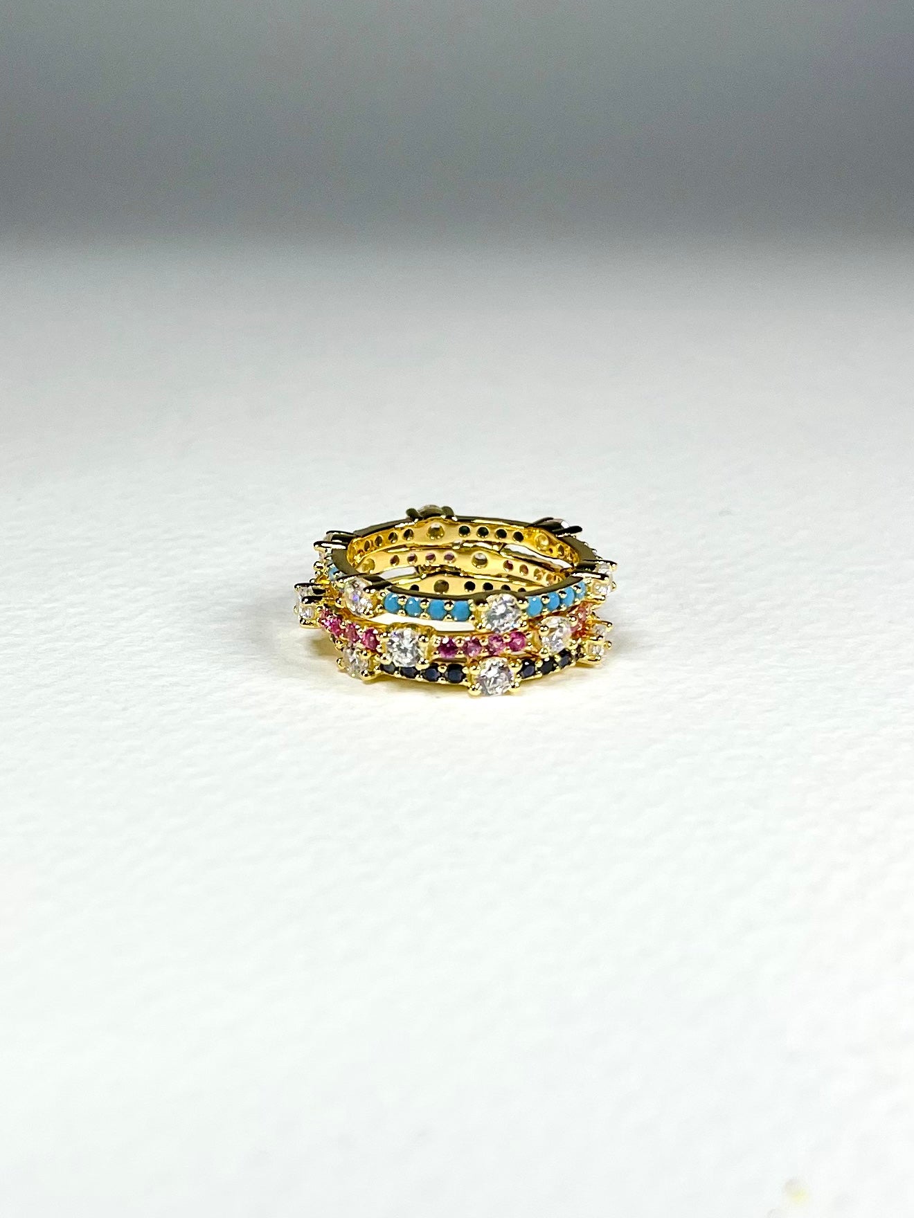 Anillo Zircones Banda Fina